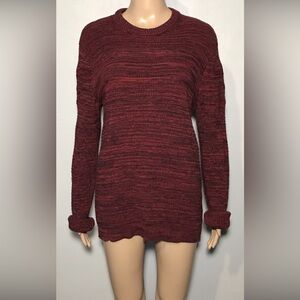 American Rag Men's Sweater Size M Red Black Marbled Knit Crew Neck Pullover